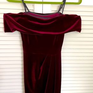 BHLDN off the shoulder, velvet dress